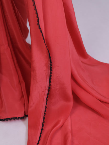 Peach Charm – Crepe silk Saree with designer blouse