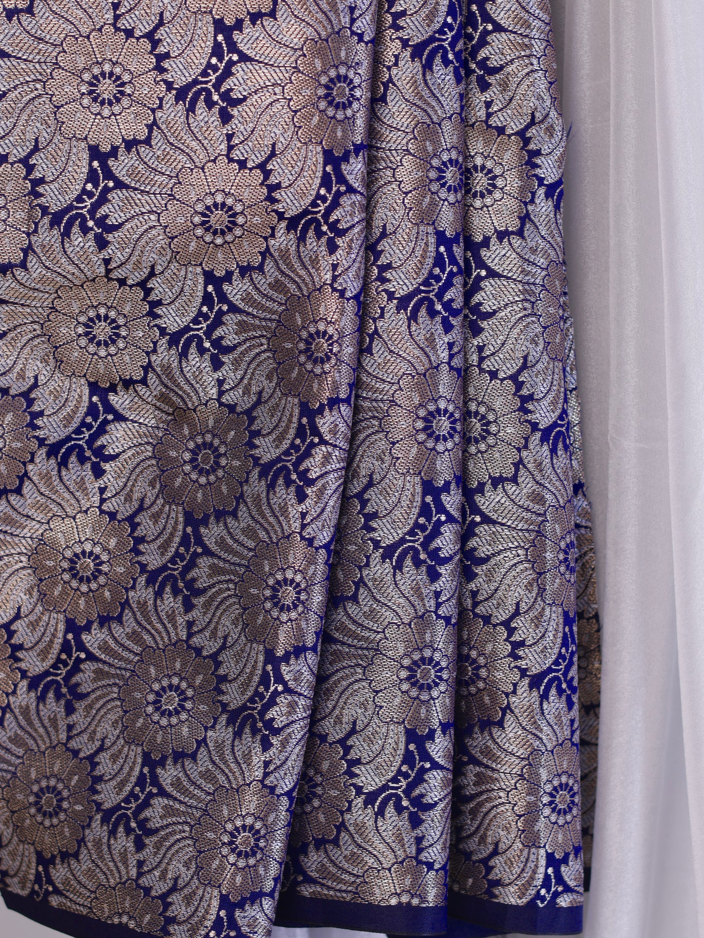 Moonlit Silver Tissue Saree with brocade blouse