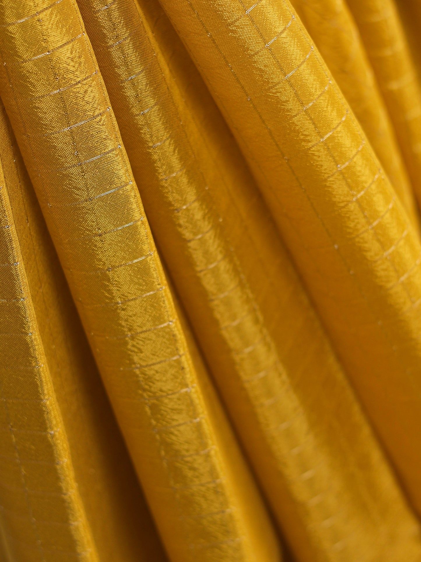 Mustard yellow Organza silk Saree with brocade blouse