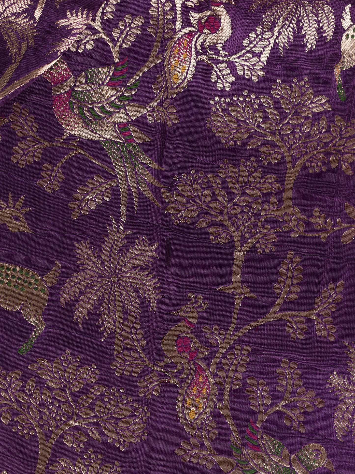Lavender  linen tissue saree with Kalamkari design blouse