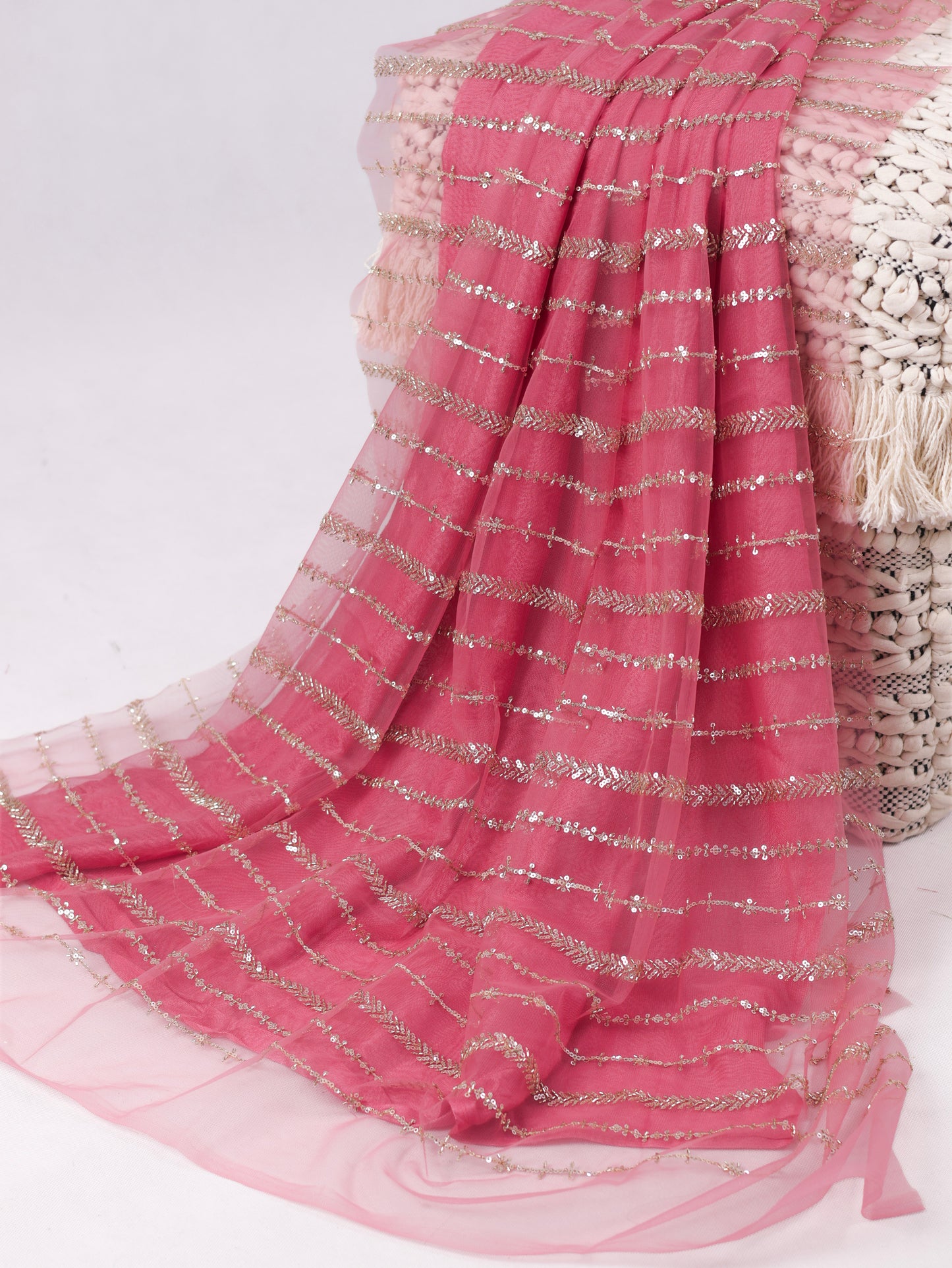 Whispered Grace – Light Pink Pure Organza Silk Saree