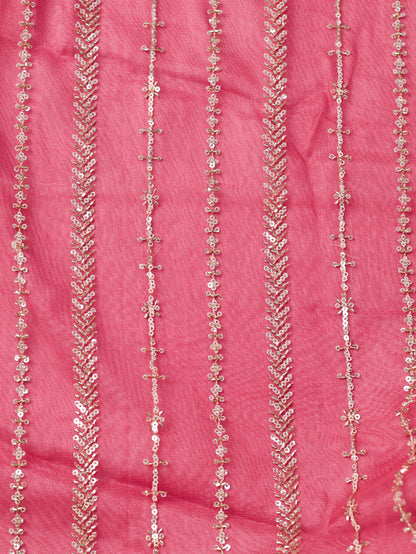 Whispered Grace – Light Pink Pure Organza Silk Saree