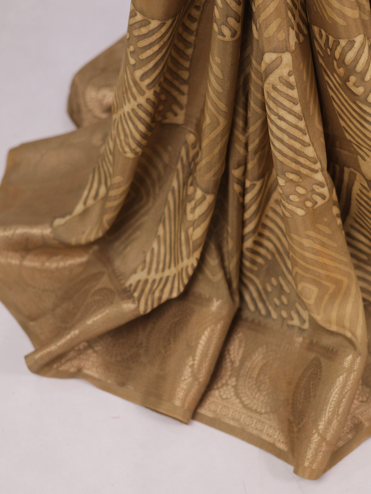 Russian silk bagru/dabu printed silk saree-S164
