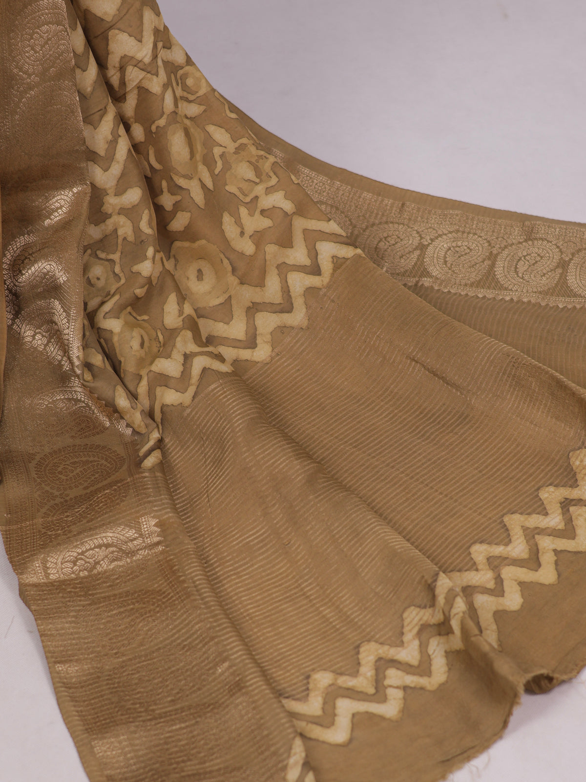 Russian silk bagru/dabu printed silk saree-S164