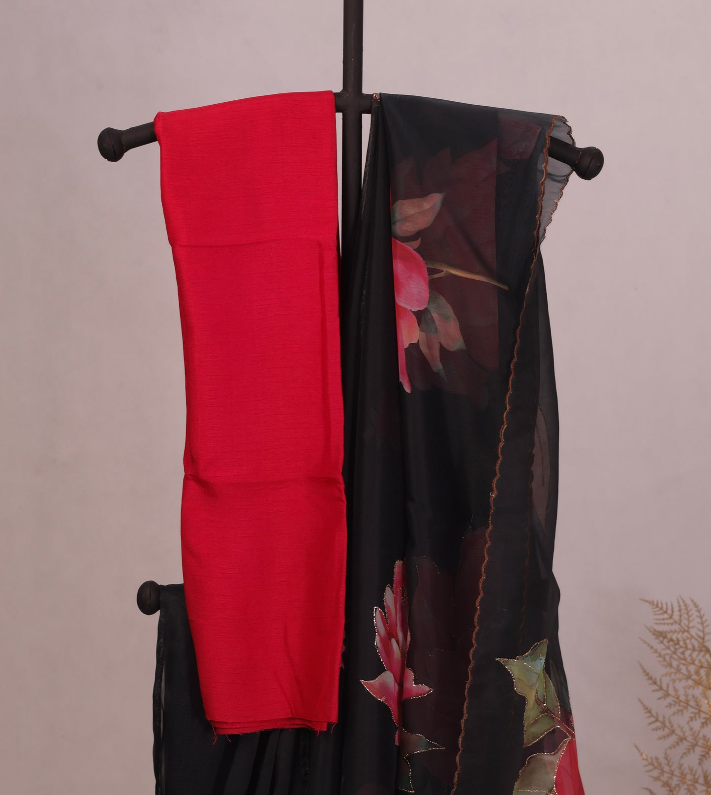 Organza silk saree Black