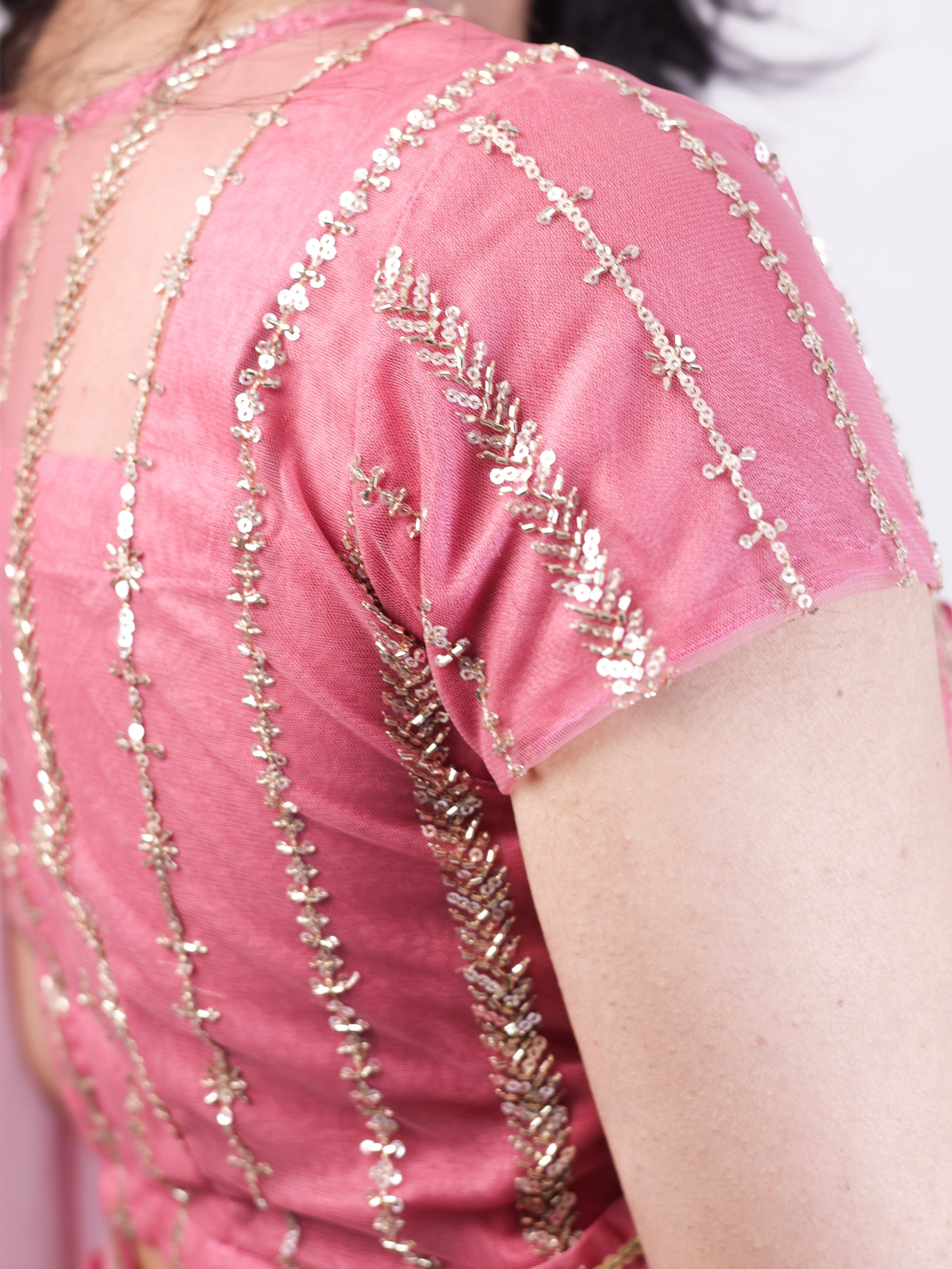 Whispered Grace – Light Pink Pure Organza Silk Saree