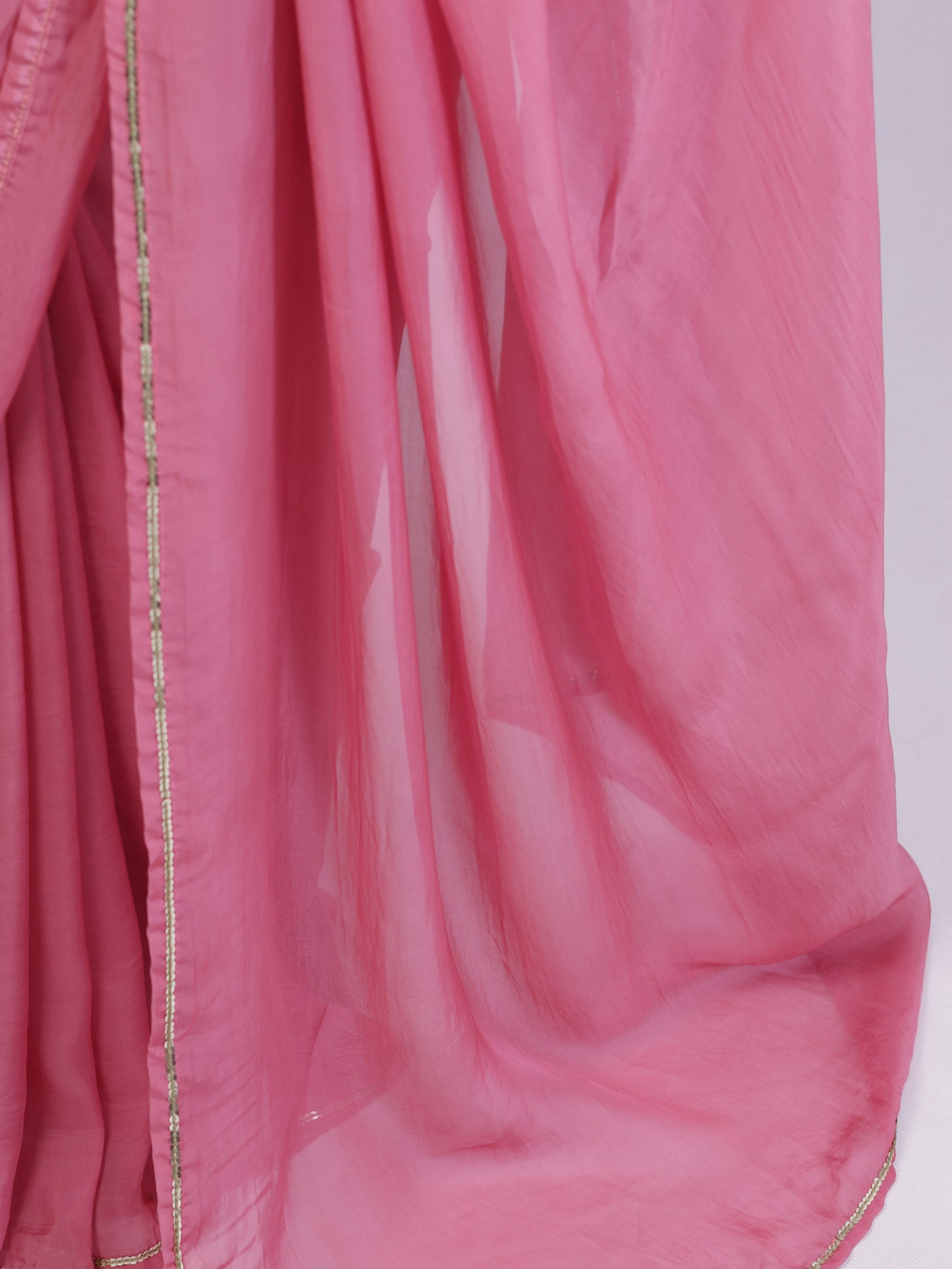Whispered Grace – Light Pink Pure Organza Silk Saree