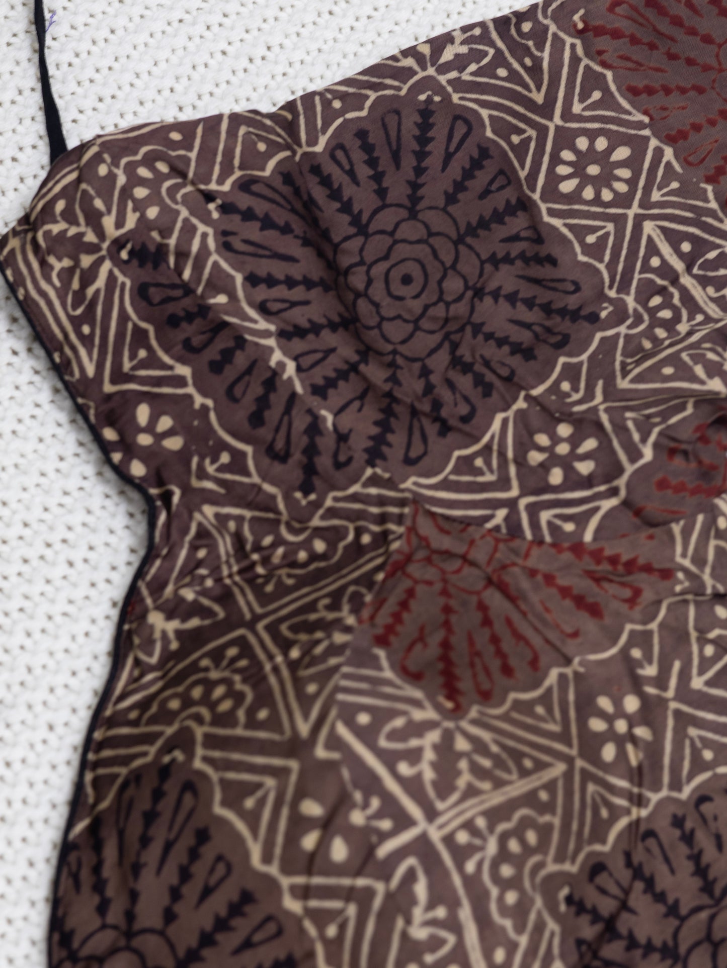 Modal silk  ajrakh ready made blouse-B103