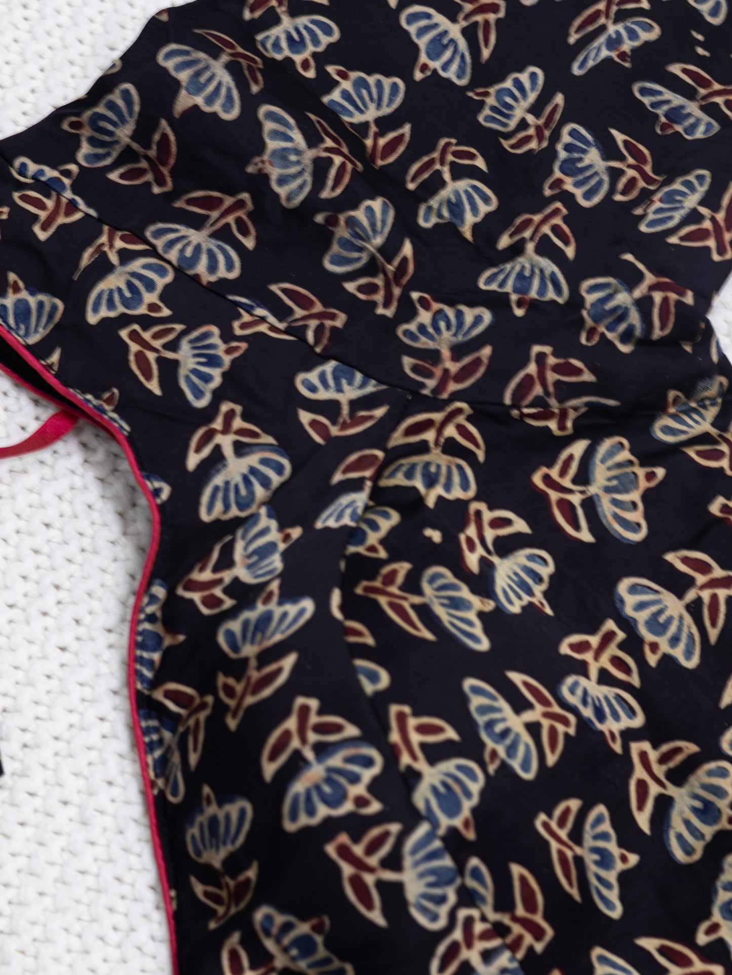 Modal silk  ajrakh ready made blouse-B102