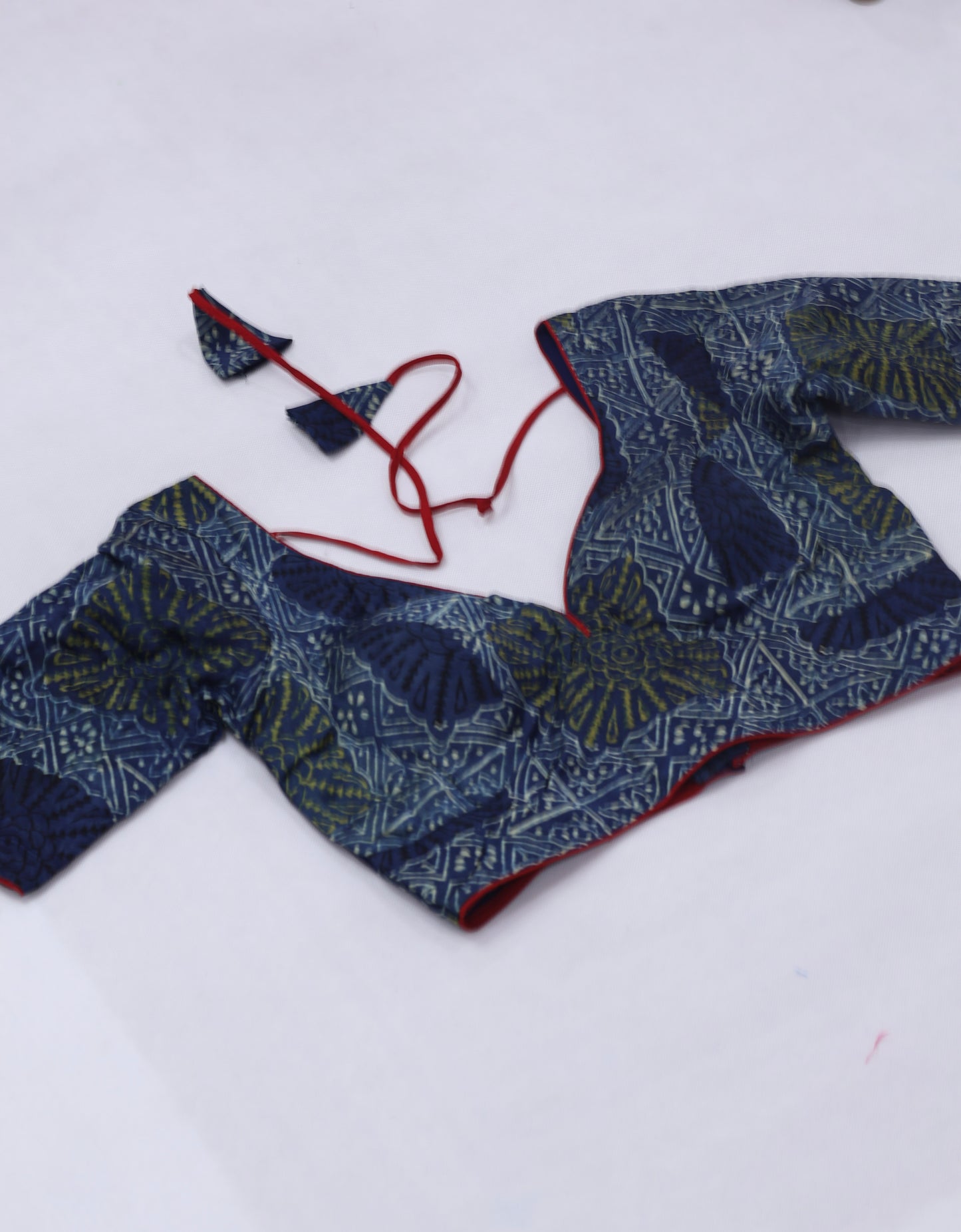 Modal silk  ajrakh ready made blouse-B100