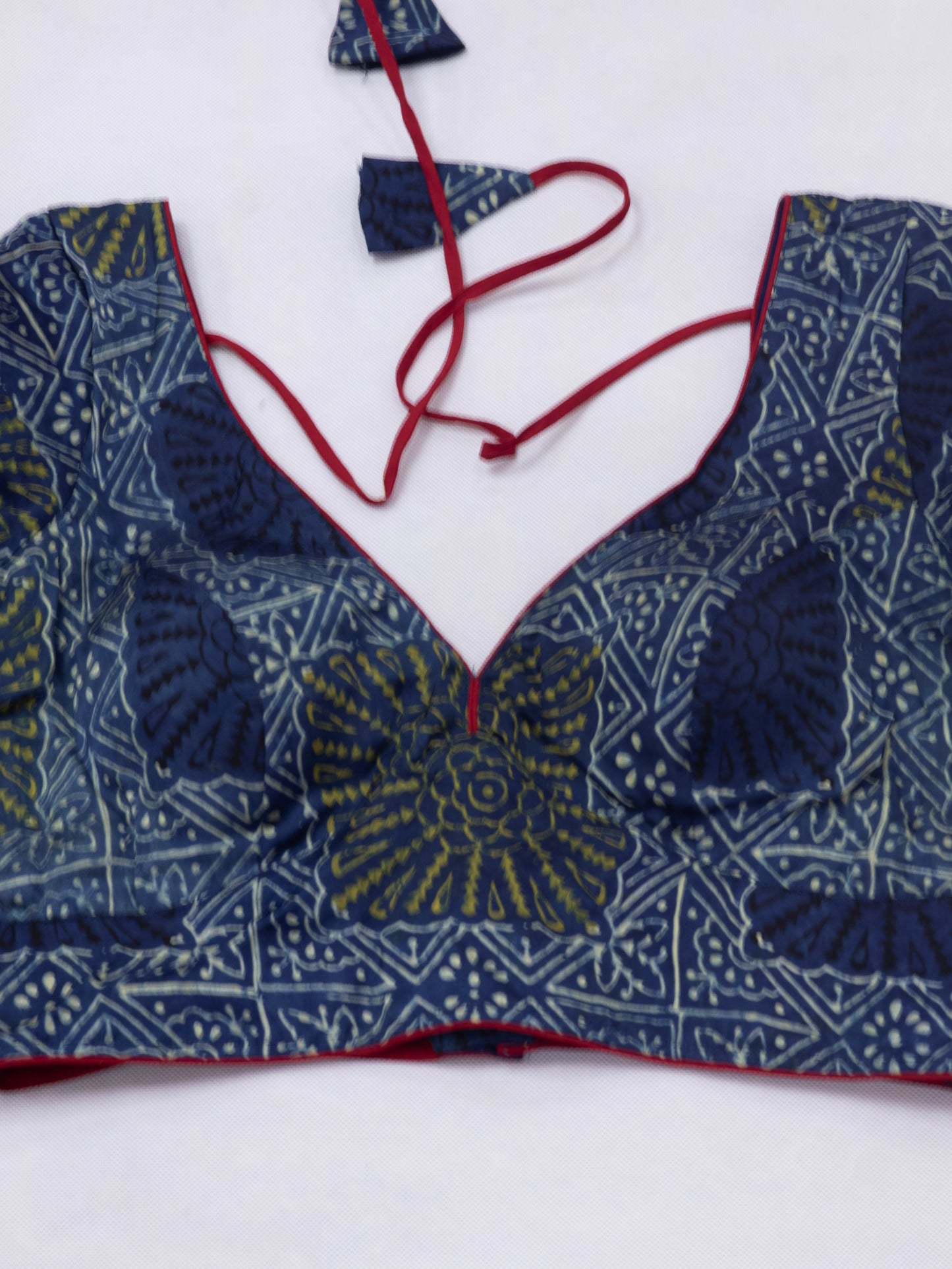 Modal silk  ajrakh ready made blouse-B100