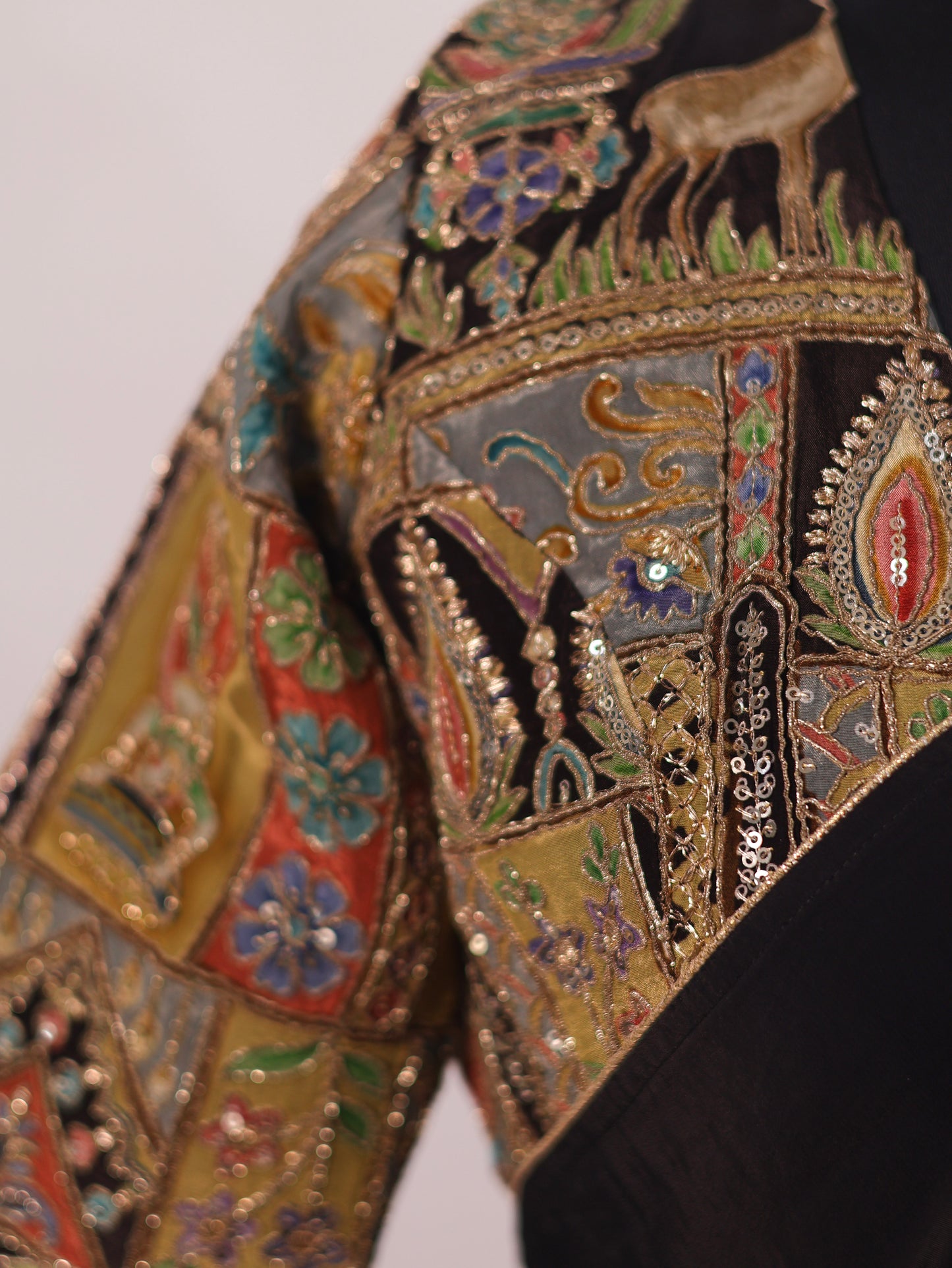 Classic Whisper – Pure Black Soft Natural Crepe Silk Saree & Designer Blouse