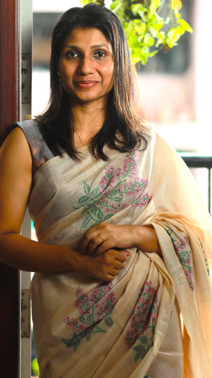 Lavender Whisper – Muga Cotton Silk Saree
