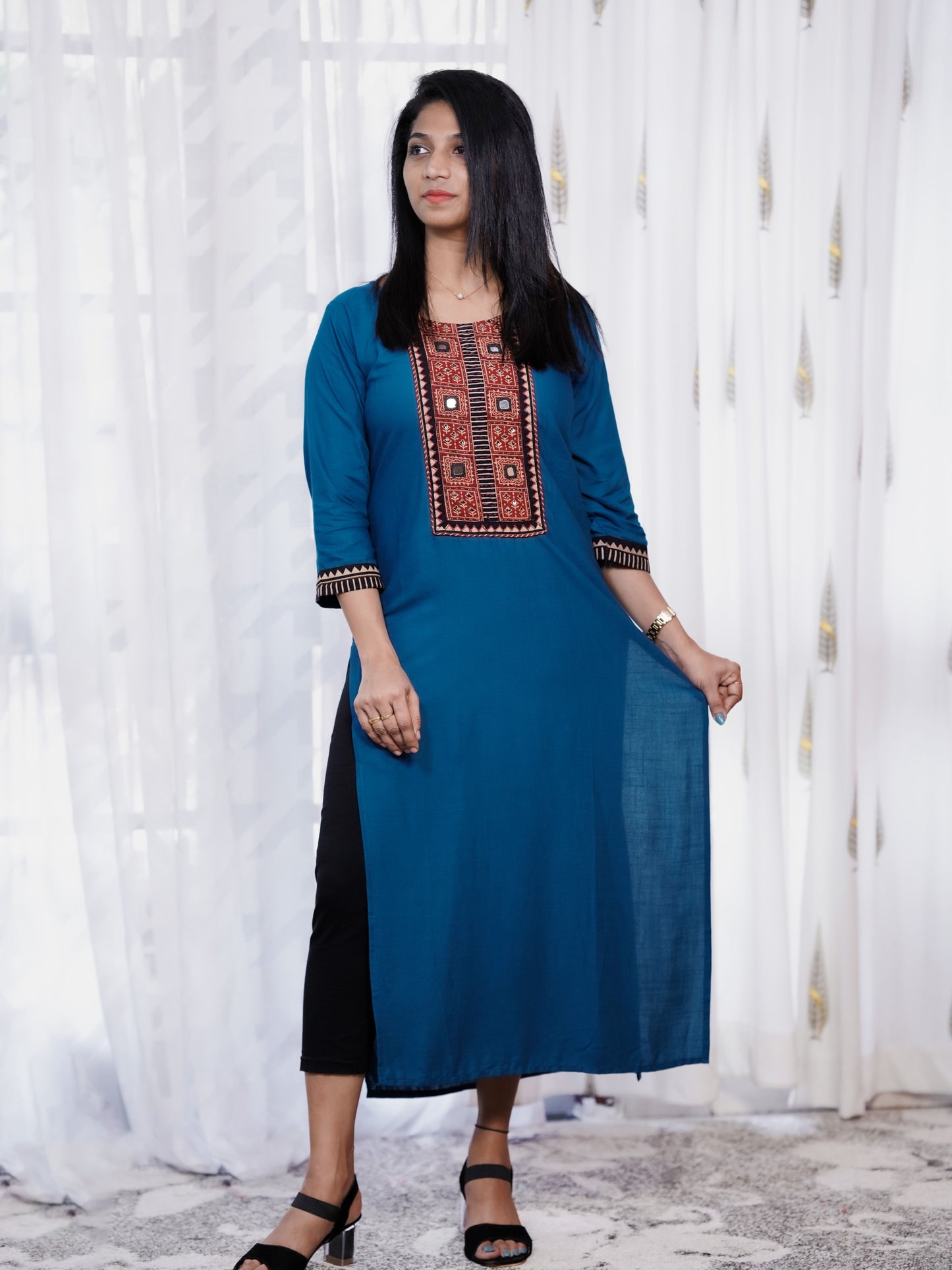 Gaji cotton kurti- K167