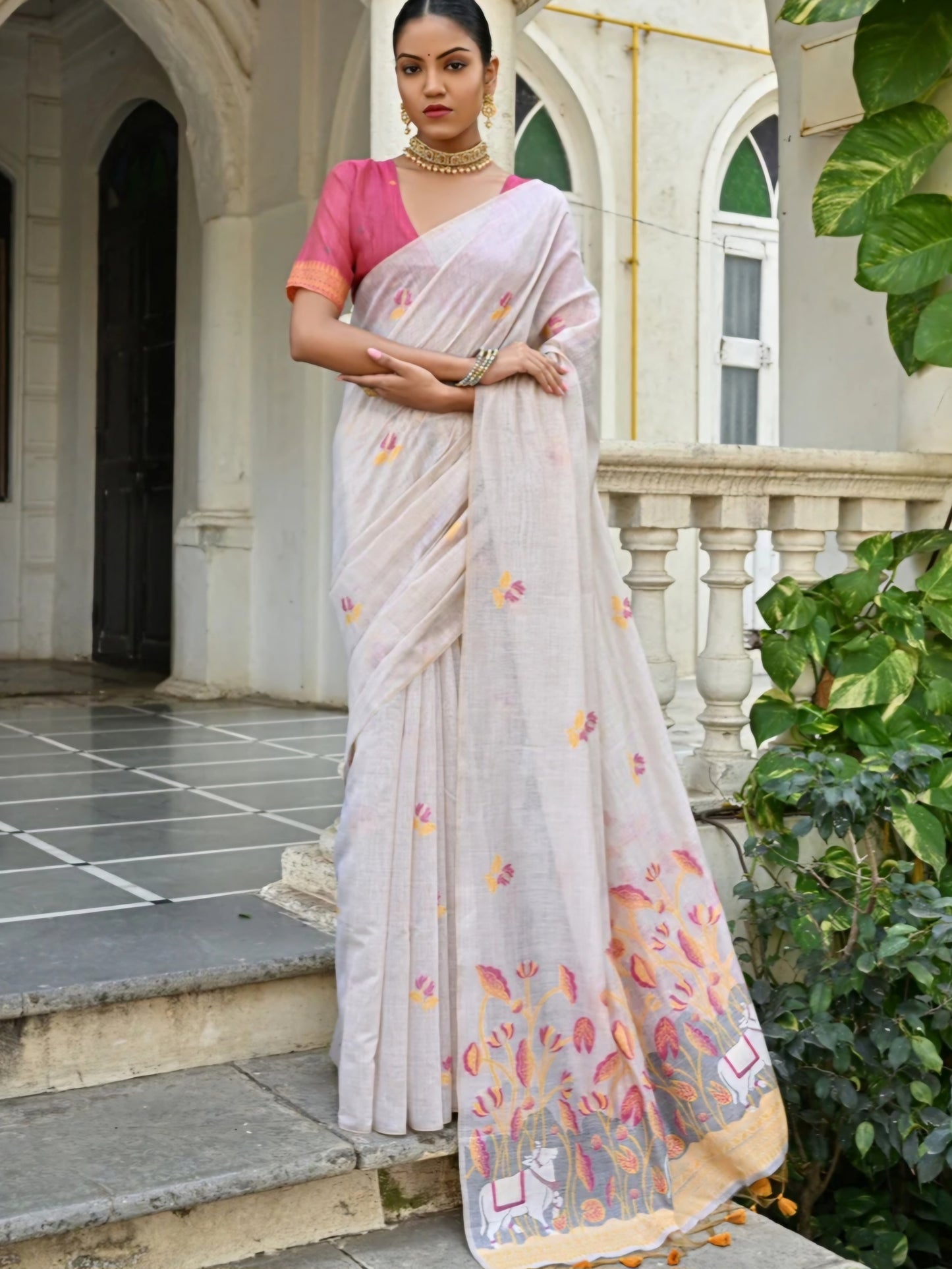 Muga cotton silk saree -SA205