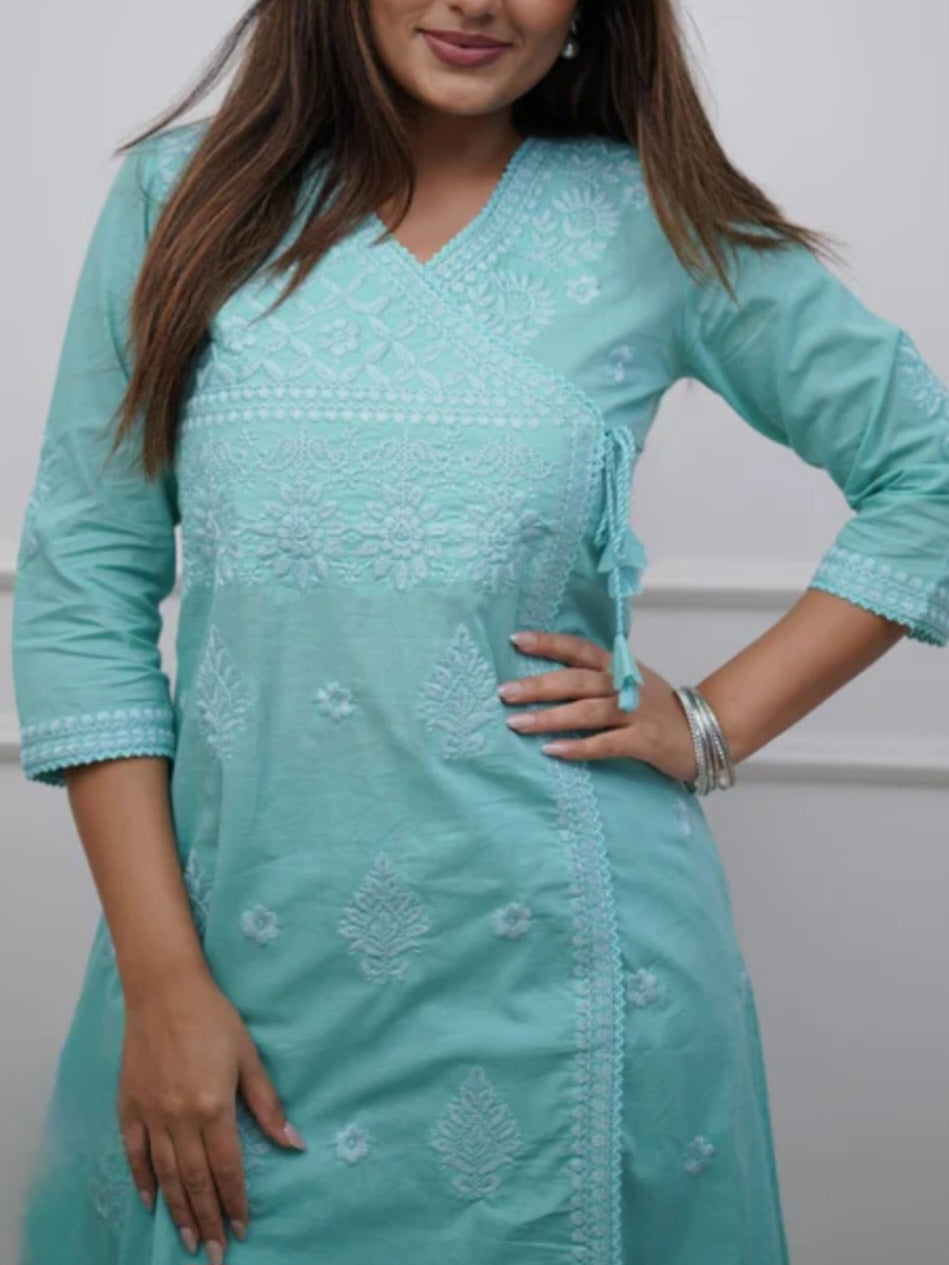 Cotton kurti pant set- C214