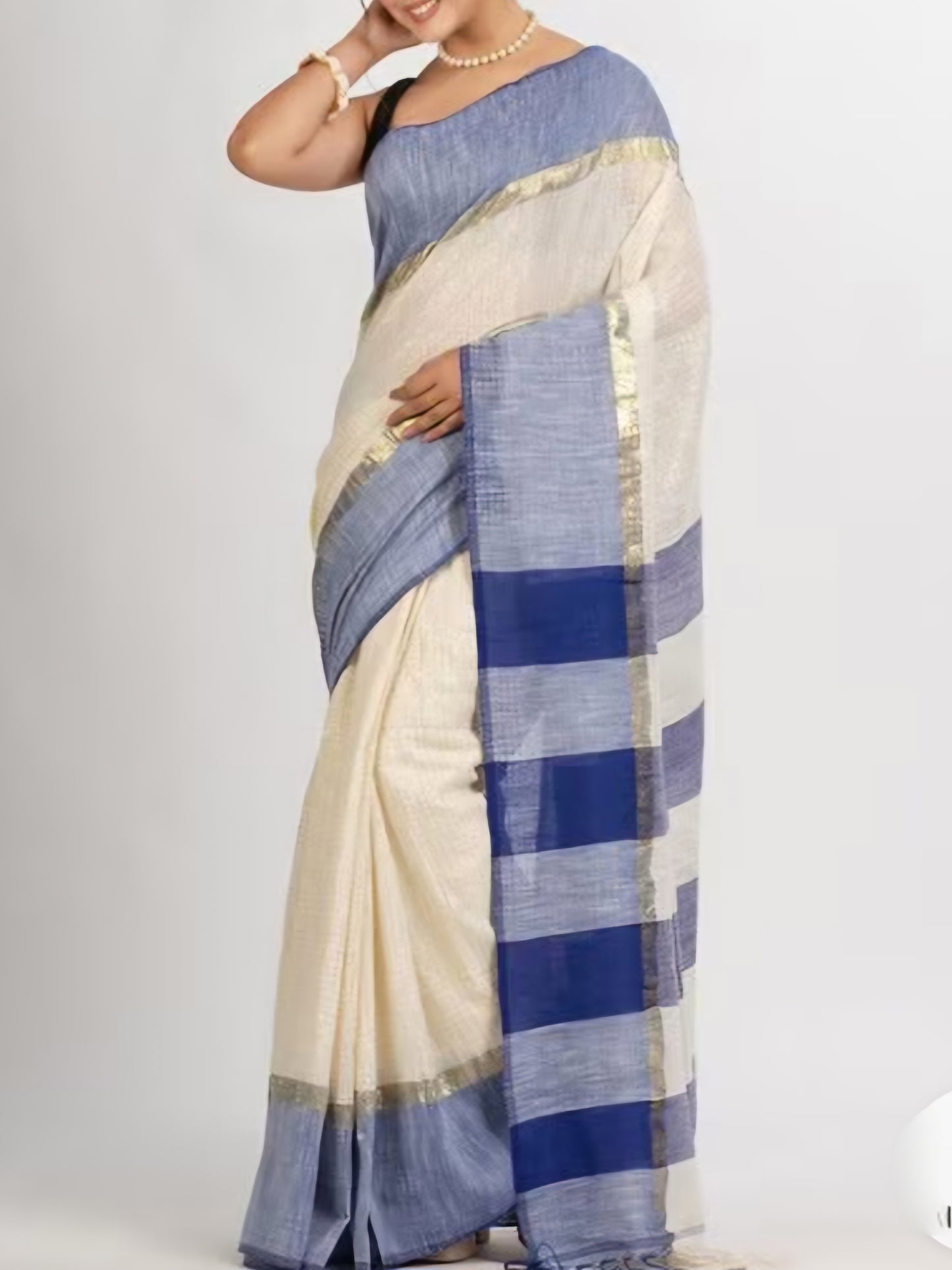 Check  light weight handloom saree-SA230