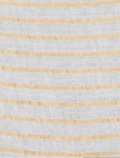 Ivory Gleam – Premium Linen Silk Saree