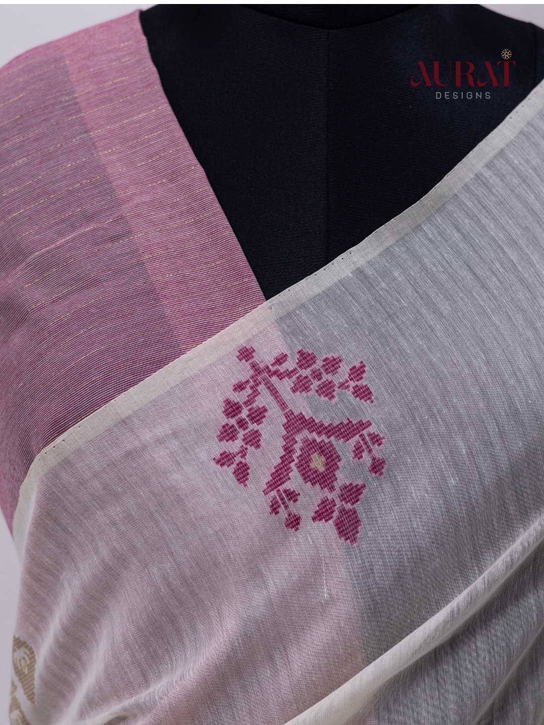Cotton silk saree off white -S245(M)