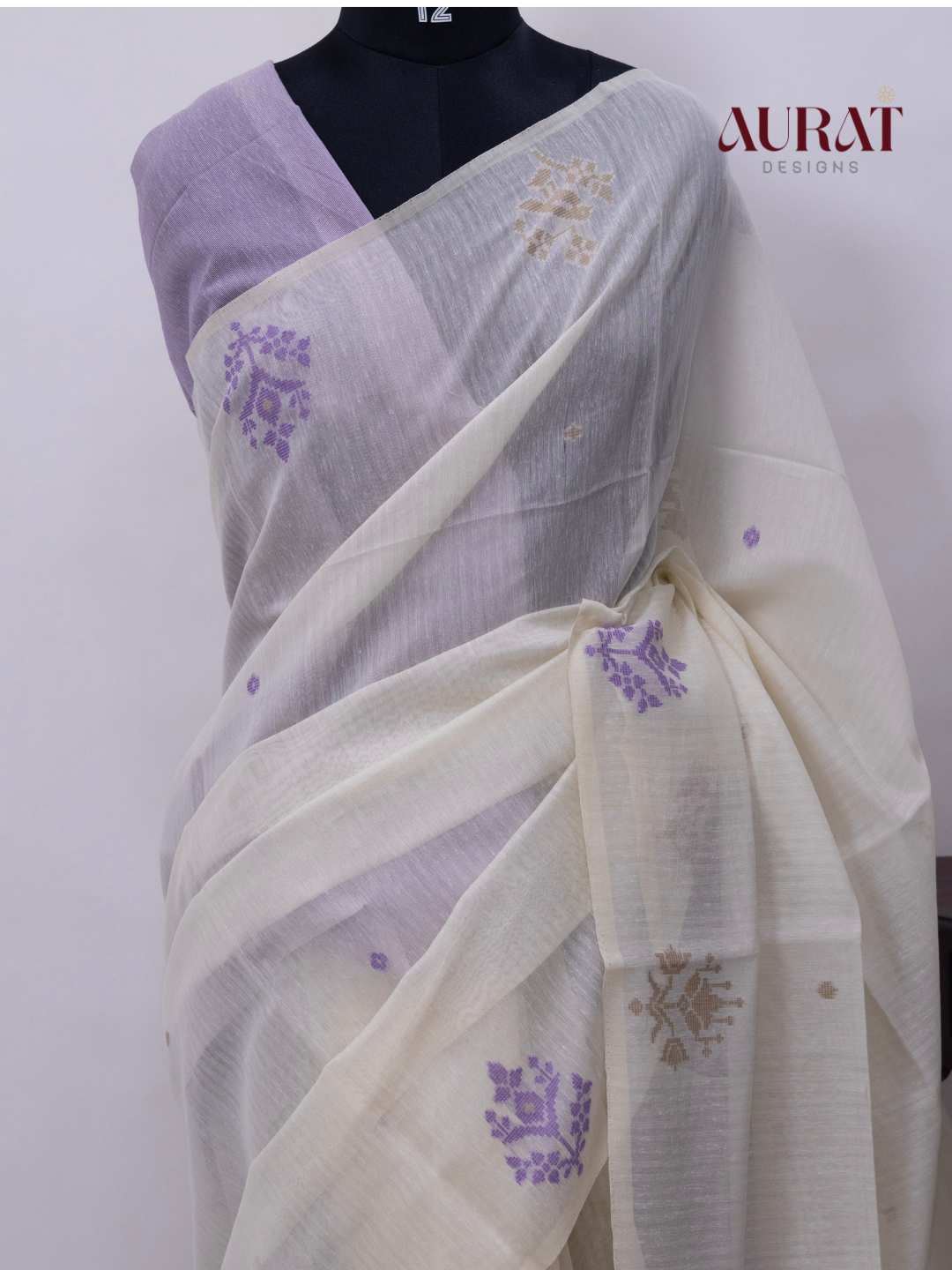 Cotton silk saree off white -S245(L)