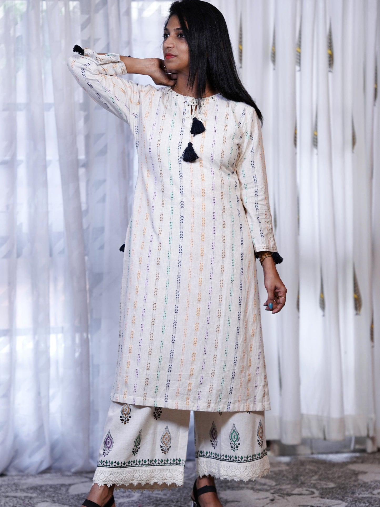 Cotton  kurti pant set- C145