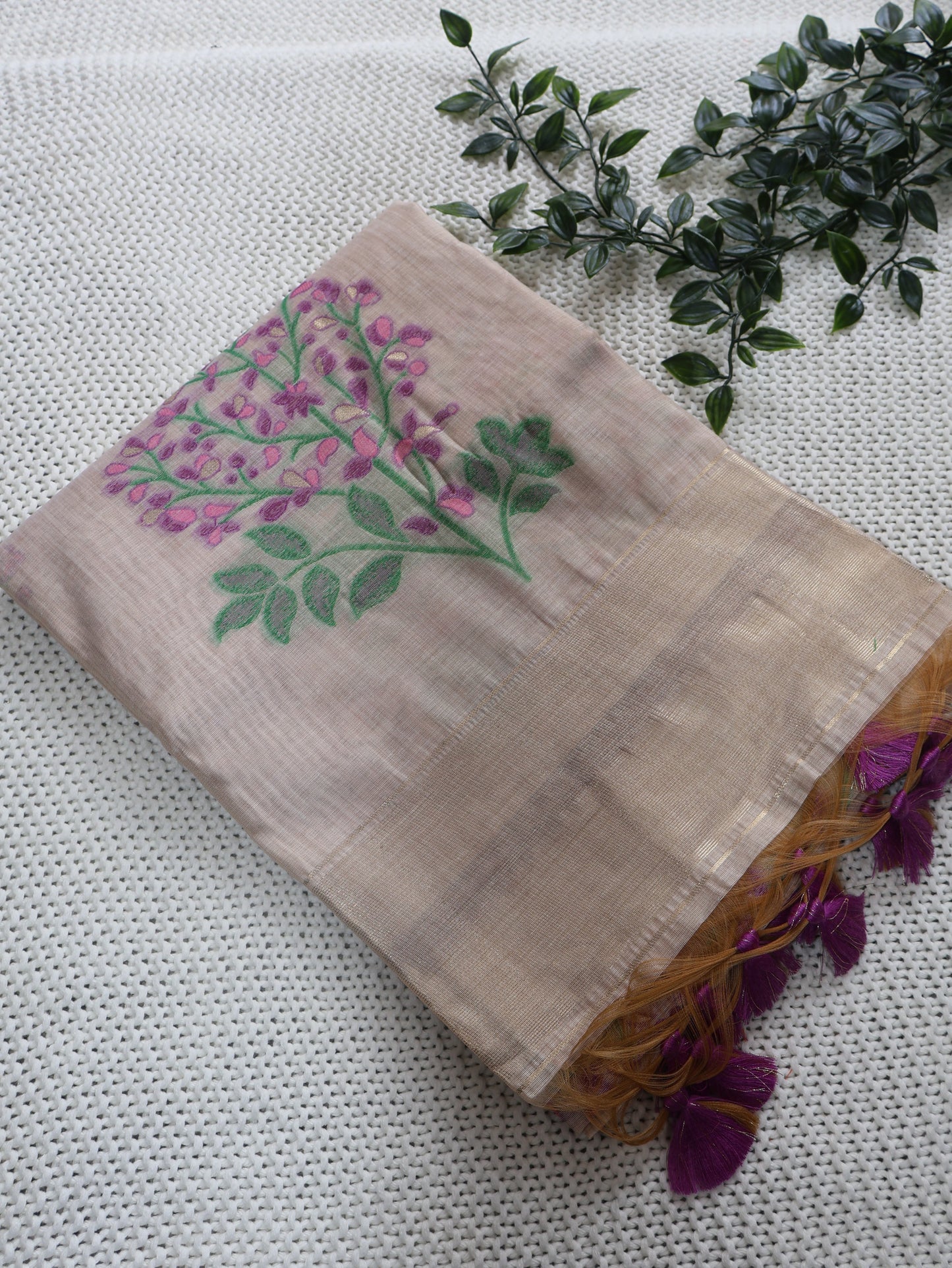 Muga cotton silk saree -S103