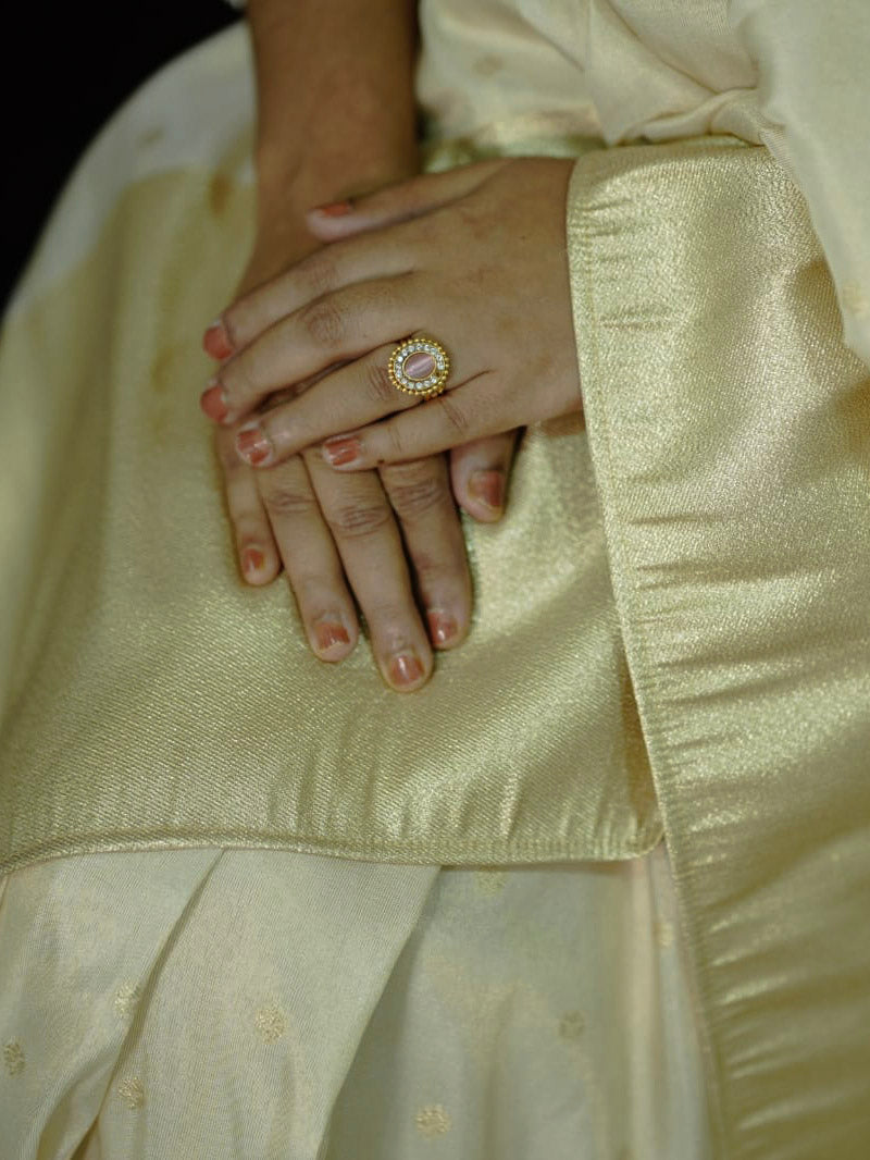 Tissue silk saree golden -S255