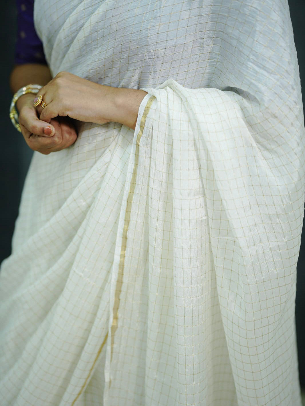 Viscose organza silk saree  -S253