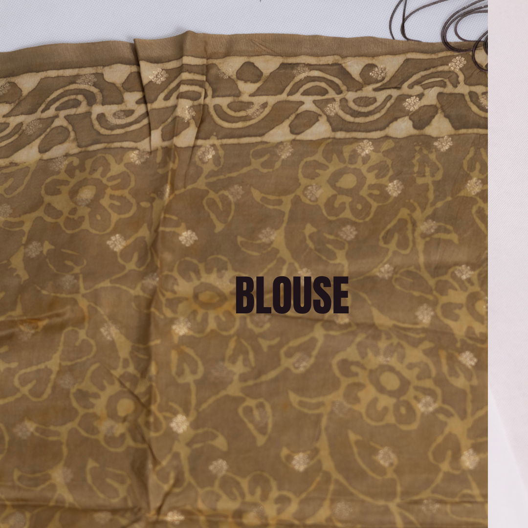 Russian silk bagru/dabu printed silk saree-S164