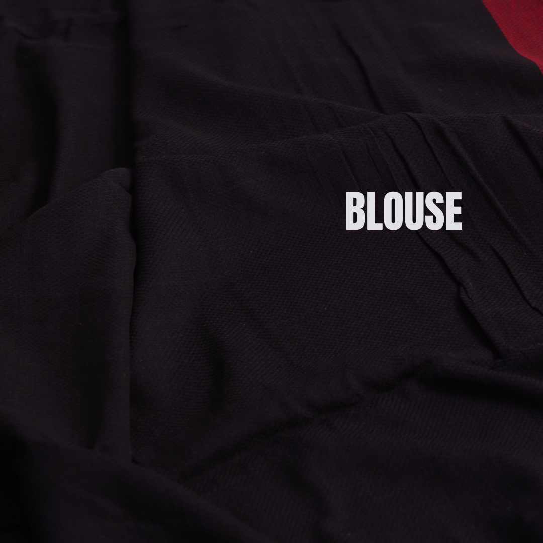 Maroon and black combination cotton saree- S119