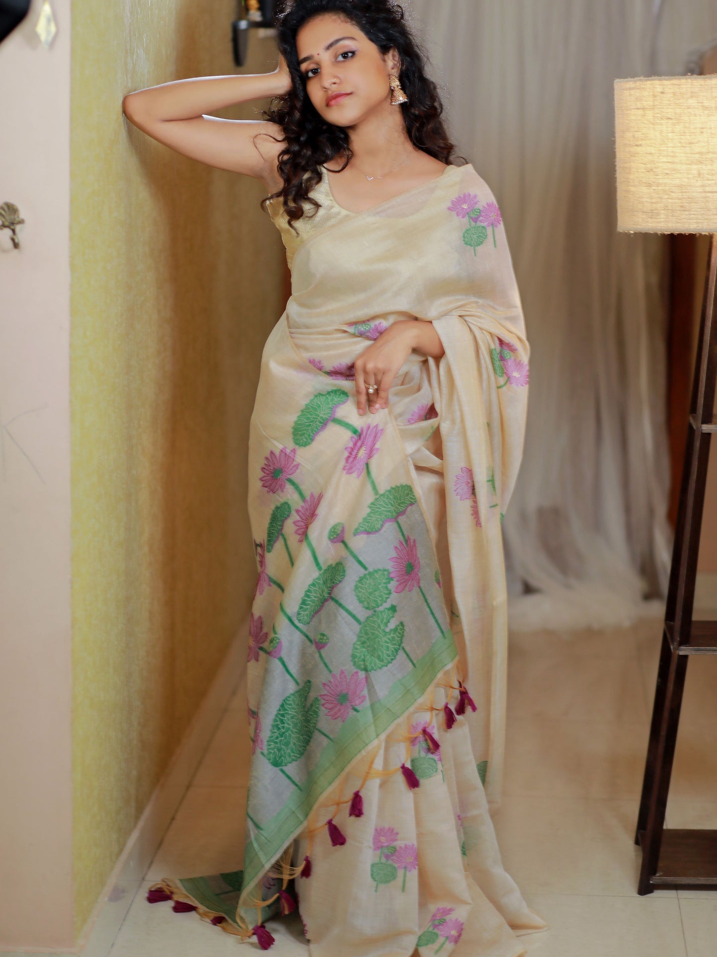 Muga cotton silk saree -SA203