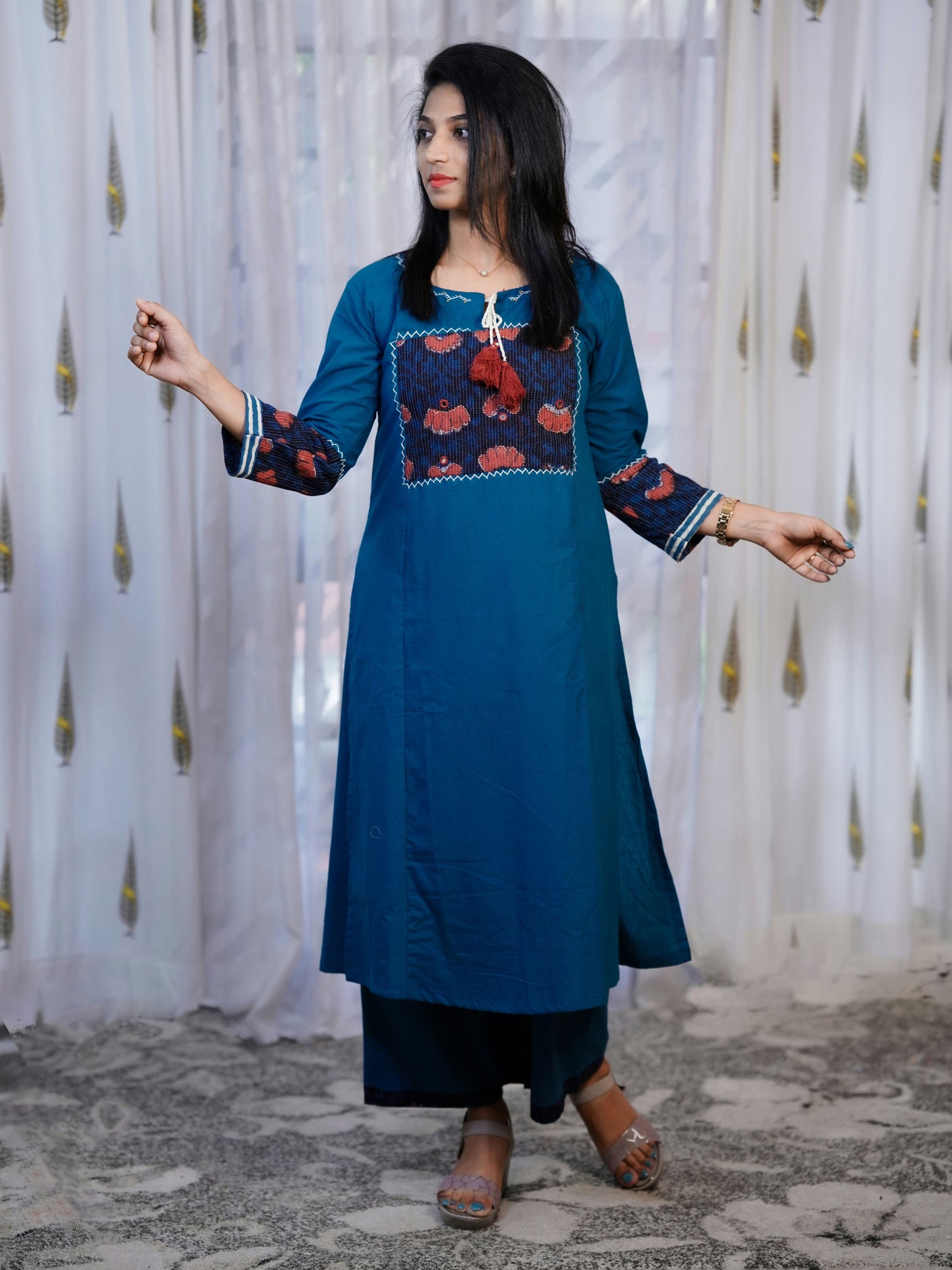 Cotton kurti pant set- C146