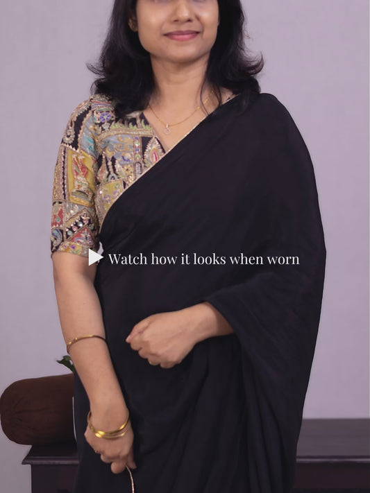 Classic whisper- Black Crepe Silk Saree